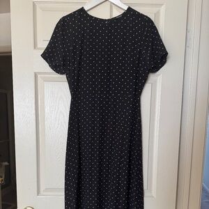 Madewell Silk Crewneck Midi Dress in Polka Dot -- Size 2